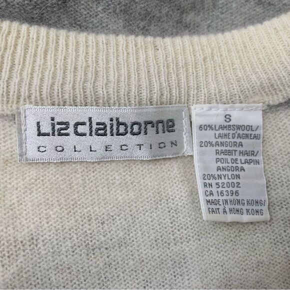Liz Claiborne Collection Lambswool Angora Rabbit Blend Striped Sweater - Picture 10 of 11